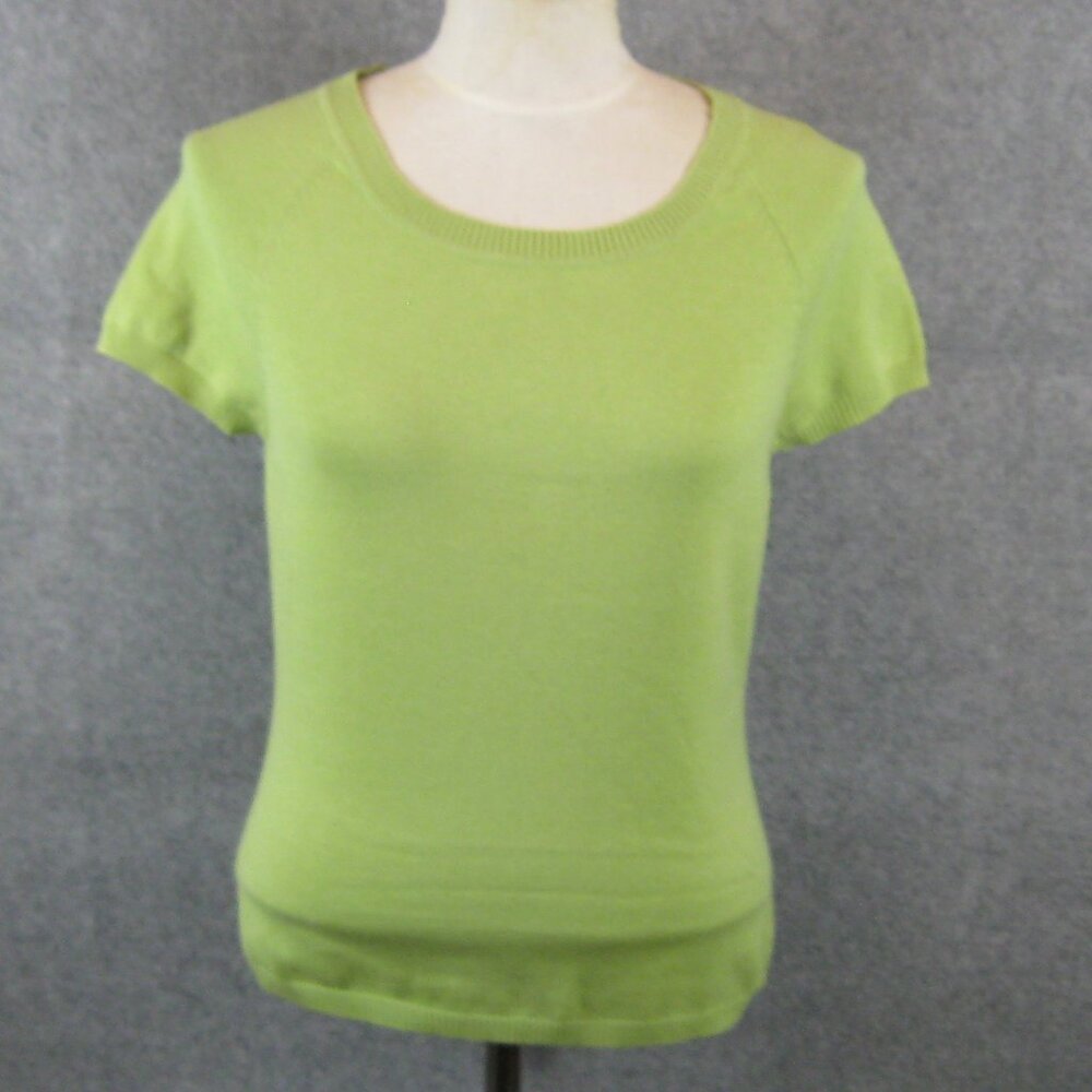 Talbots Sweater Sz S Short Sleeve Green